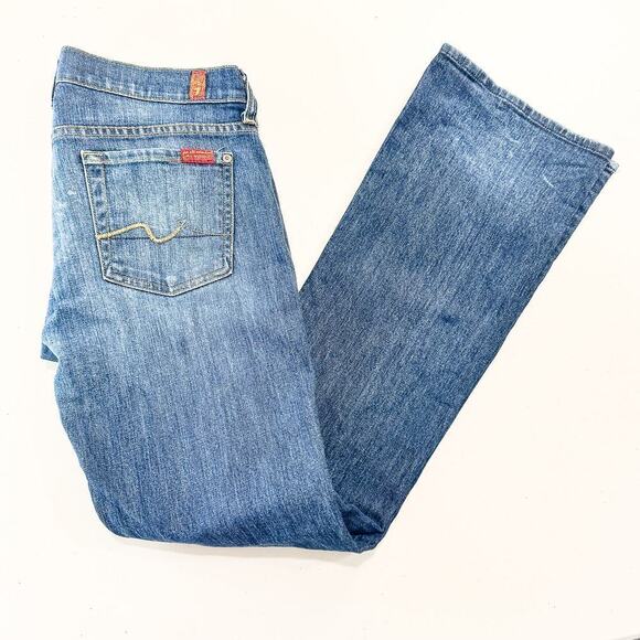 7 For All Mankind Bootcut Flare Bottom Dark Wash Denim Jeans SIze 29 - Picture 9 of 9